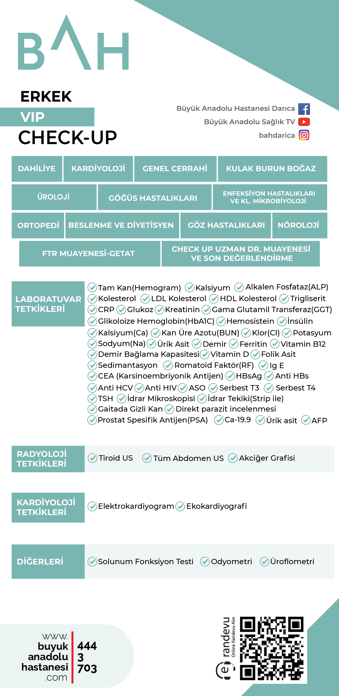 Erkek VIP Check-Up Paketi