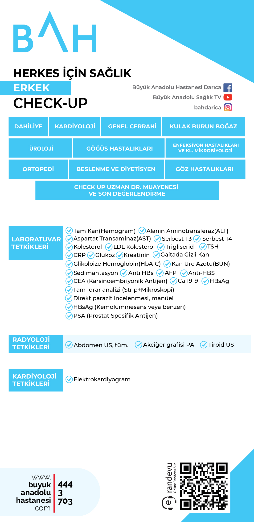 HERKES İÇİN SAĞLIK CHECK-UP ERKEK