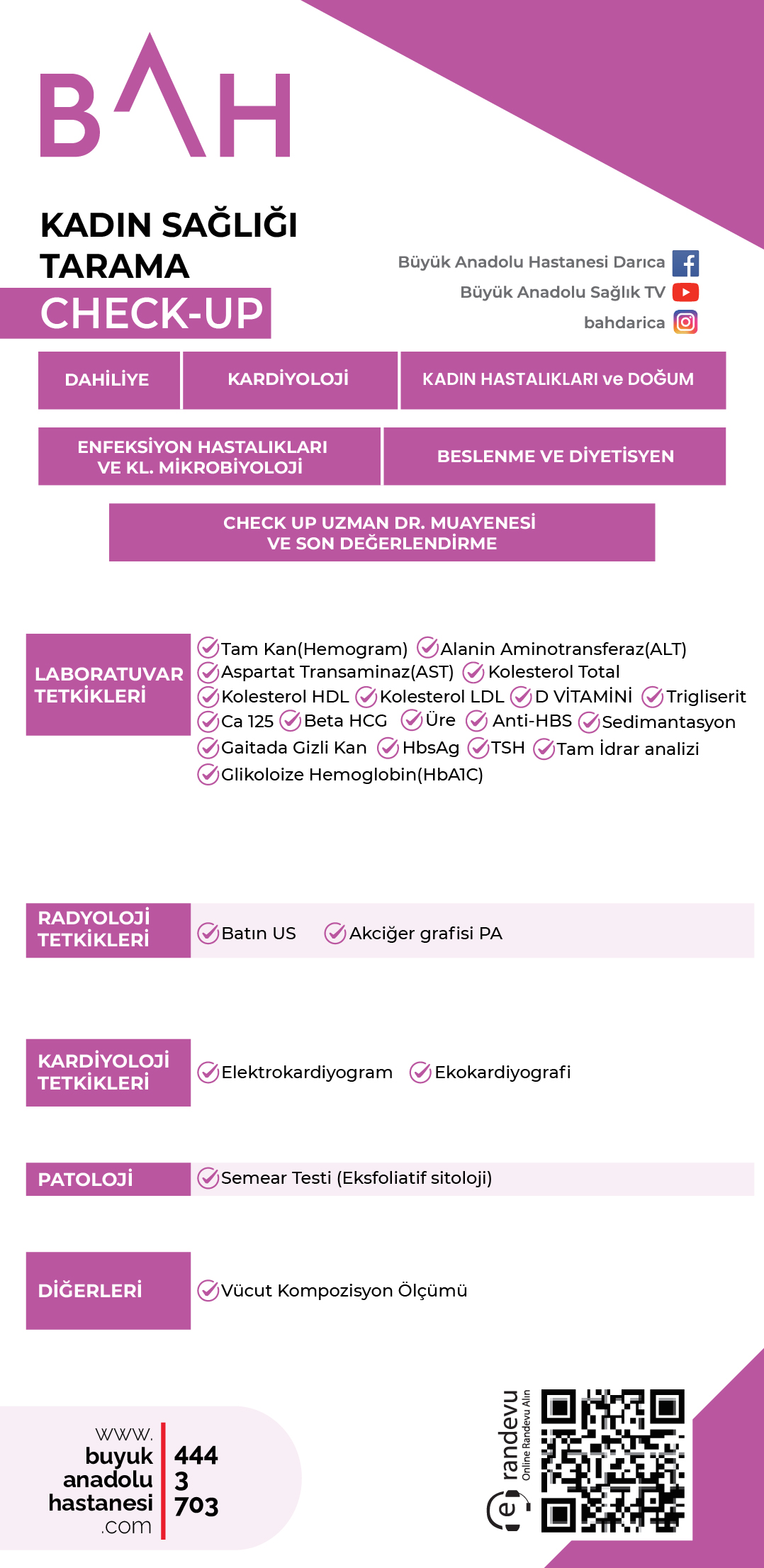 Kadın Sağlığı Tarama Paketi